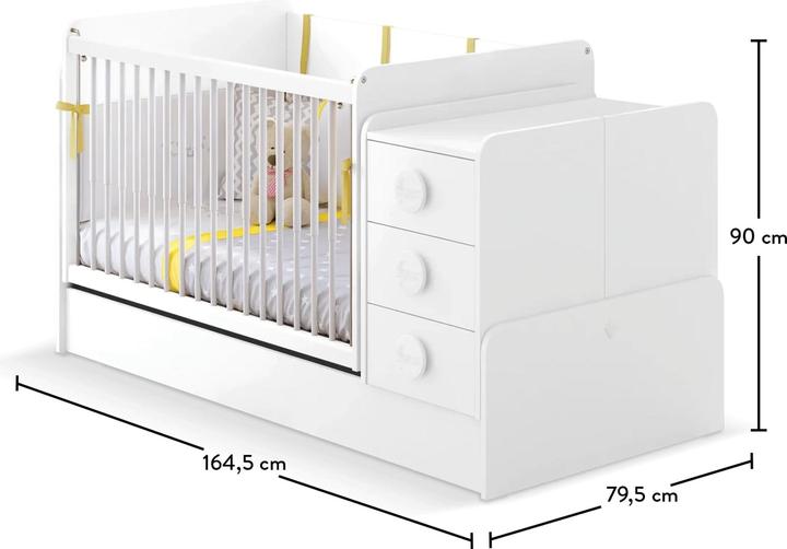 Actual product image Cilek Baby Cot Baby Cotton Convertible Small (70 x 115 cm)