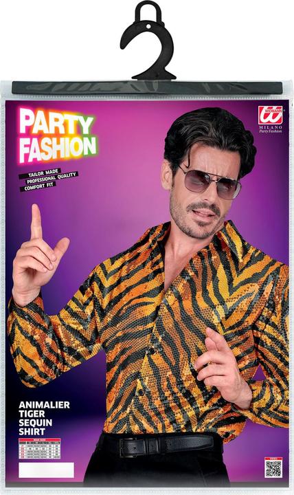 Actual product image Widmann PARTY FASHION HEMD (Paillettenhemd in Tigermuster), L/XL (L)