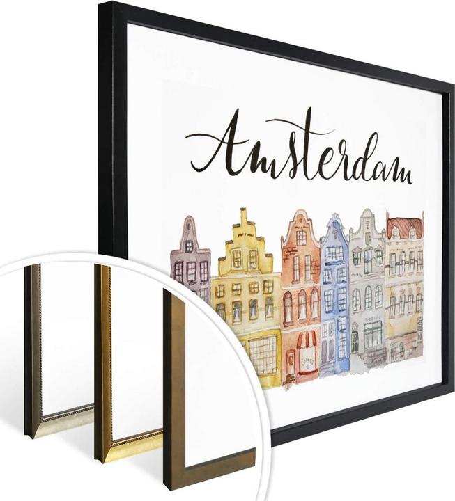 Produktbild Trenddeko Skyline of Amsterdam - Aquarell (80 x 60 cm)