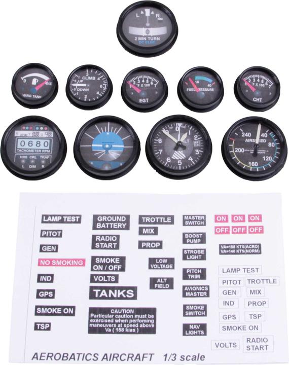 Produktbild Planet-Hobby scale instrumente 1/3 für kunstflugzeuge
