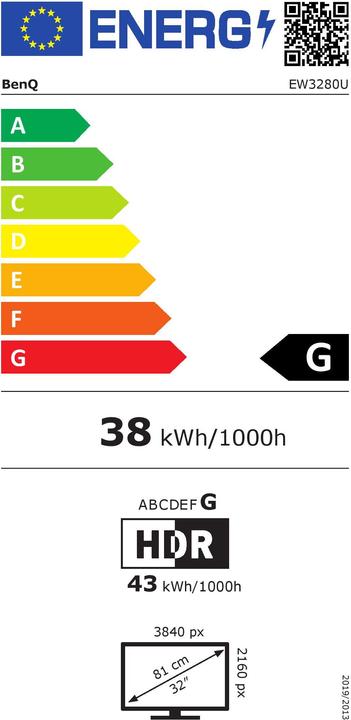 Energie-Label BenQ EW3280U (3840 x 2160 Pixel, 32")