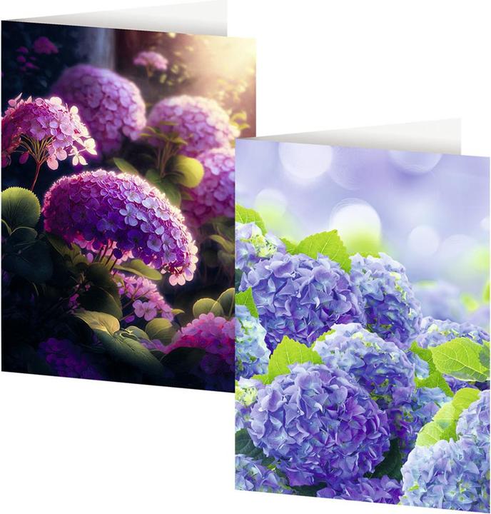 Image du produit Set de 4 cartes de voeux avec des motifs d'hortensias et des poèmes de Rilke (4 pcs)