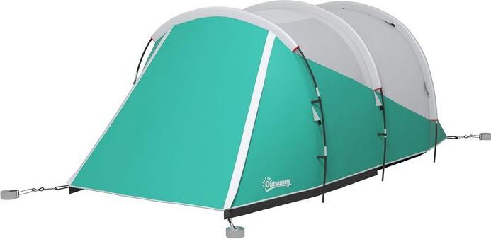 Produktbild Swisshandel24 Tunnelzelt Campingzelt 5 Personen Familienzelt 2 Räume Tragetasche 3000mm Gruppenzelt Grün (Tunnelzelt, 5 Personen)