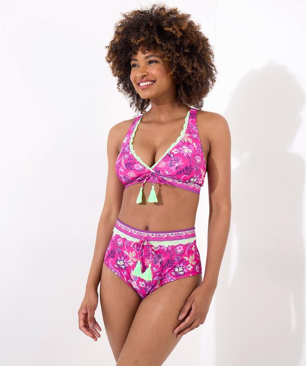 Produktbild Joe Browns Bright Tropical Print Neon Lace Trim Bikini Top (40)