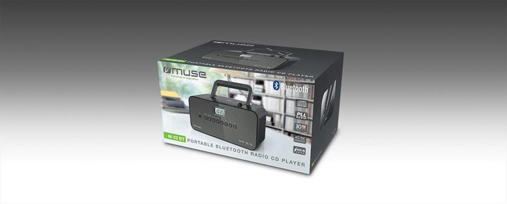 Actual product image Muse M-22BT Black, AUX in, Portable bluetooth radio CD player (AM, FM, MW, Bluetooth)