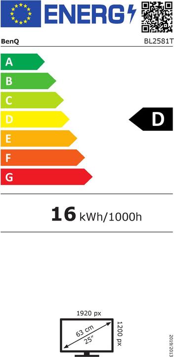 Energie-Label BenQ BL2581T (1920 x 1200 Pixel, 25")