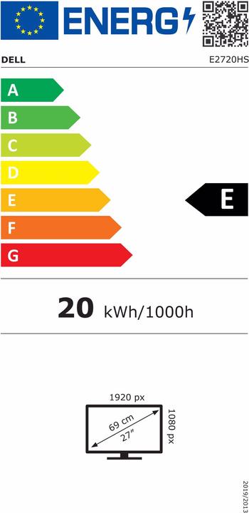 Energy Label Dell E2720HS (1920 x 1080 pixels, 27")
