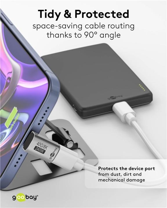 Produktbild Goobay USB-C-Adapter vertikal 90° kurz, USB4 (240 W)