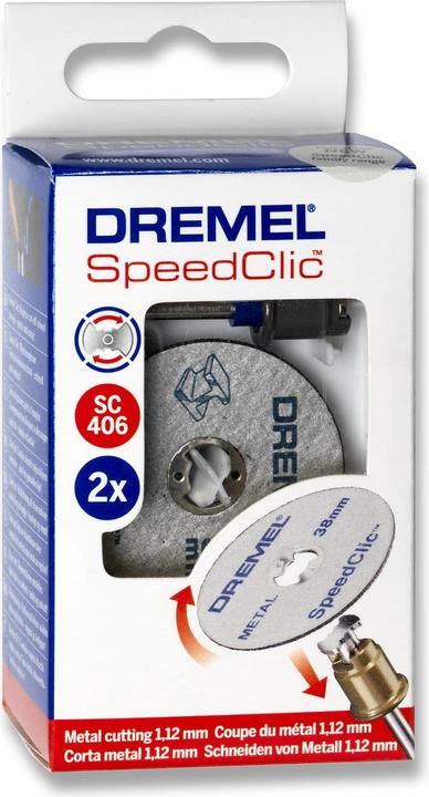 Actual product image Dremel EZ SpeedClic starter set (SC work arbor, 2 metal cutting discs Ø 38.0 mm)