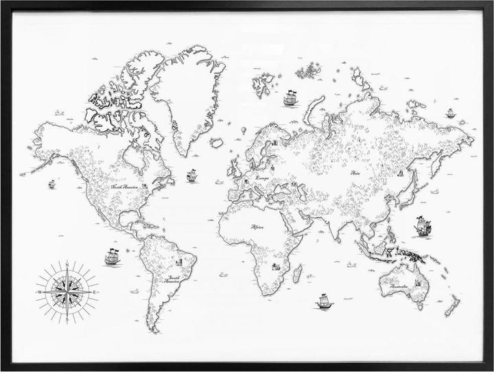 Image du produit Trenddeko Carte du monde - Des temps passés (150 x 120 cm)
