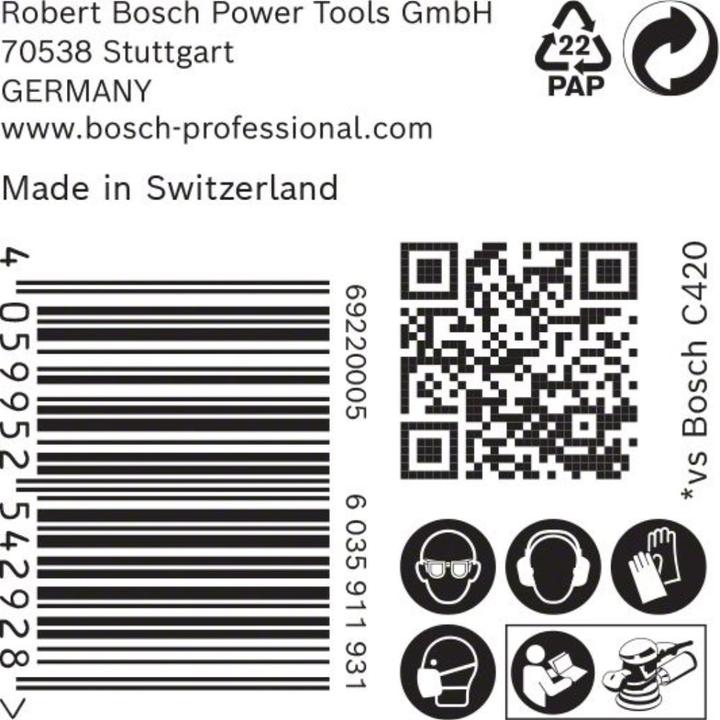 Produktbild Bosch Professional Zubehör EXPERT C470 Schleifpapier ohne Löcher für Winkelschleifer und Bohrer, 125 mm, G 120, 50-tlg. (120)
