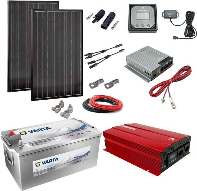 Actual product image Voltima Solar system set 220W with battery 240Ah (EFB) and 1000W inverter