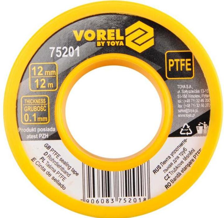 Immagine prodotto Toya Nastro adesivo in teflon Vorel 12m x 12 mm x 0,1 mm 75201 (12 mm)