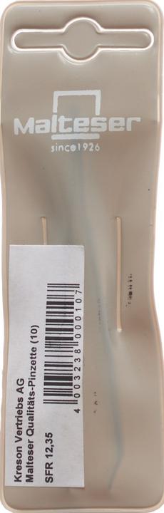 Actual product image Malteser Tweezers Ni narrow curved 8 cm No 10