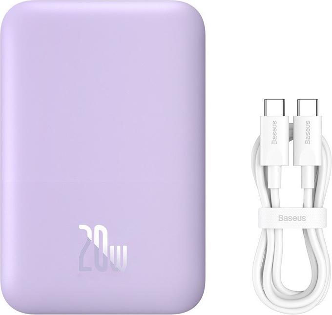 Actual product image Baseus Powerbank mini 6000 mAh 20W (purple) (6000 mAh, 20 W, 20 Wh)