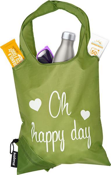 Actual product image Kolma Einkaufstasche RPET "Oh happy day" olivgrün