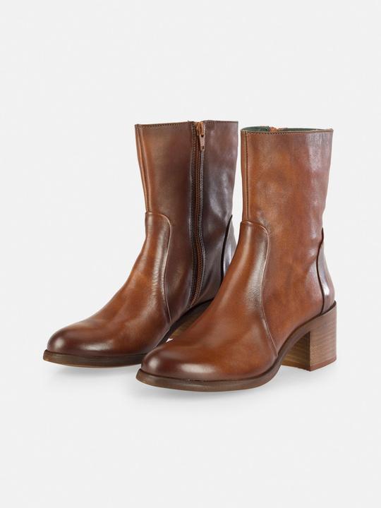 Produktbild Felmini MIRA D948: Schlichte, aber elegante Stiefel mit niedrigem Absatz aus cognacfarbenem Leder, mit einem (41)