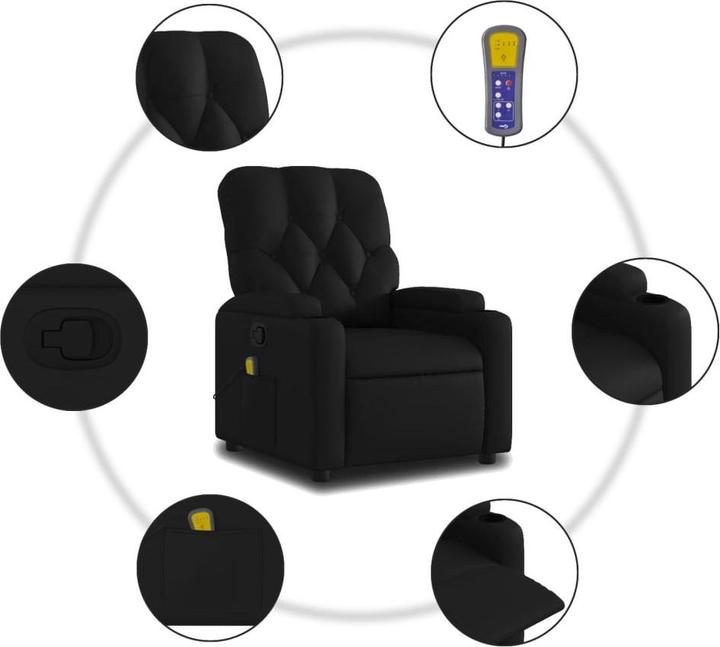 Actual product image VidaXL Massage chair black imitation leather,Colour: Black,Material