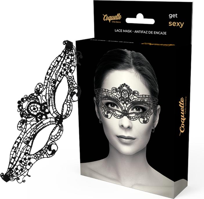 Actual product image Coquette Chic Desire Lace Mask Black