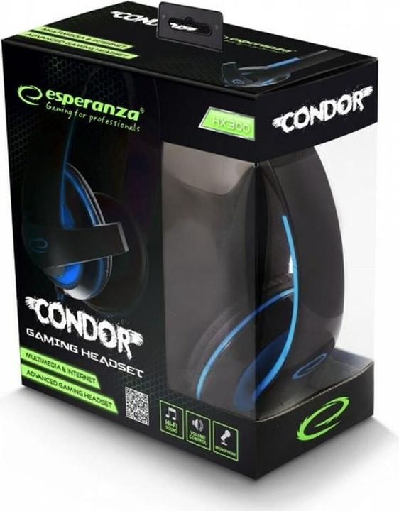 Actual product image Esperanza EGH300B Headset Head-band Black, Blue (Cable)