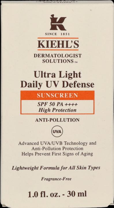 Actual product image Kiehl's Ultra Light Daily UV Defence SPF50 (Suntan cream, SPF 50, 30 ml, 52 g)