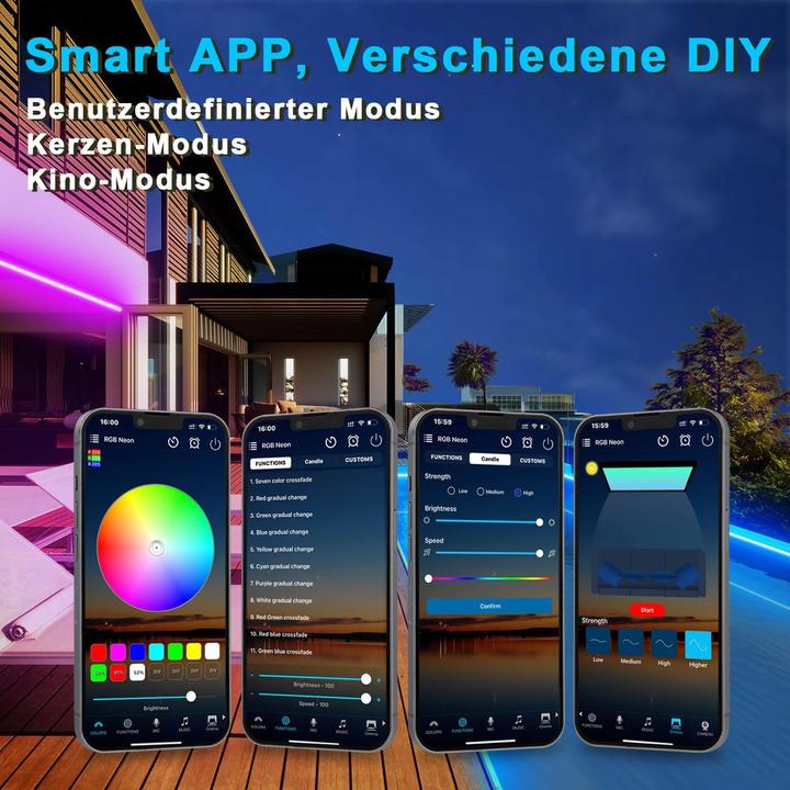 Actual product image LS Neon LED Strip Set Smart 10m (RGB, 1000 cm, Outdoor, Indoor)