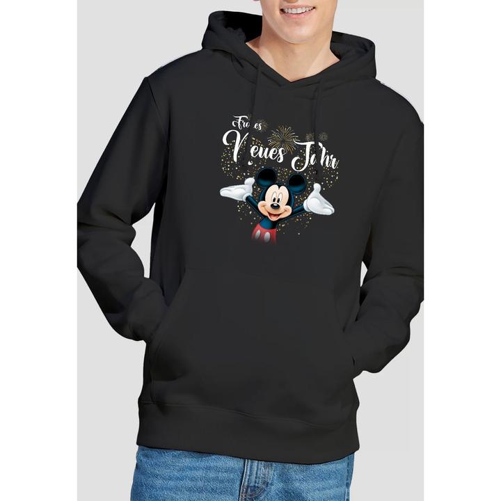 Actual product image Disney Mens German Mickey Mouse Fireworks New Year Hoodie (M)