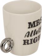 Produktbild Ootb New Bone China-Becher, Mr Right & Mrs Always Right (370 ml, 2 x)