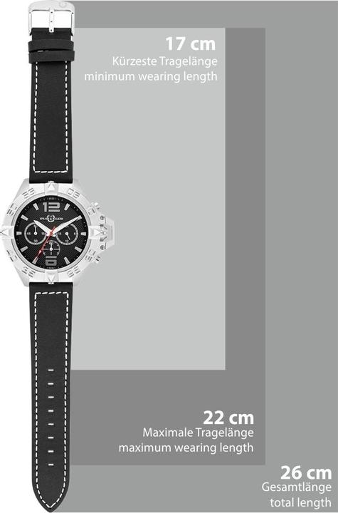 Produktbild Spears & Walker Herren Quarzuhr Varus II Echtleder schwarz - 23248 (Chronograph, 50 mm)