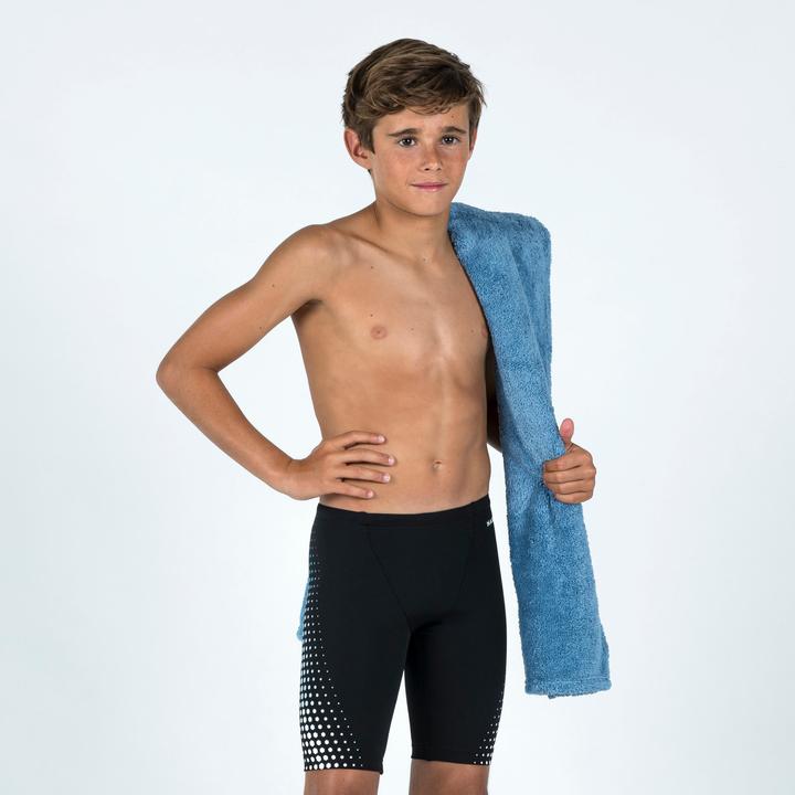 Produktbild Nabaiji Badehose Jammer Jungen - 500 Fitib schwarz/weiss (140)