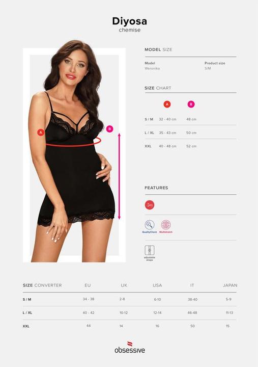 Actual product image Obsessive Diyosa Negligee With Sexy Thong (L, XL)