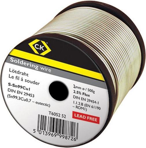 Image du produit C.K Magma Fils à souder, Sn99/Cu1, 2mm, 500g