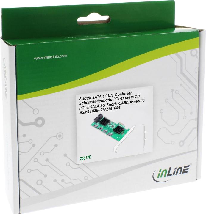 Produktbild InLine Schnittstellenkarte, 8x SATA 6Gb/s Controller, PCIe 2.0 (PCI-Express)