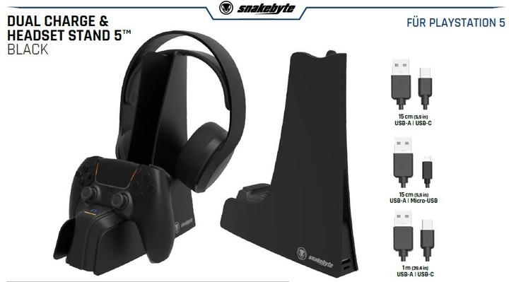 Actual product image Snakebyte Dual Charge & Headset Stand 5 (PS5)
