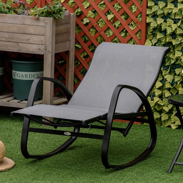 Actual product image Outsunny Rocking chair with adjustable backrest and footrest (90 cm)