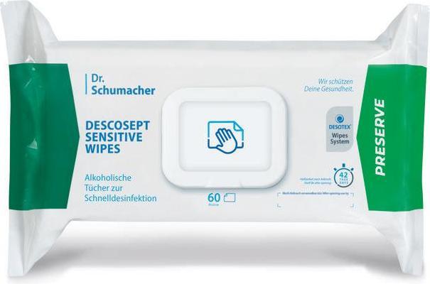 Actual product image Dr. Schumacher Descosept Sensitive Wipes 20x22cm Btl 60 pcs