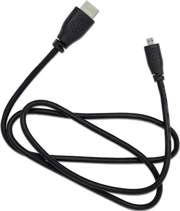 Actual product image Raspberry Pi Official cable Micro-HDMI to HDMI Black, 1m