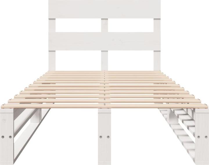 Image du produit VidaXL Lit en bois massif Lit en bois Lit palette Tête de lit Blanc 200x200cm Pin (200 x 200 cm)