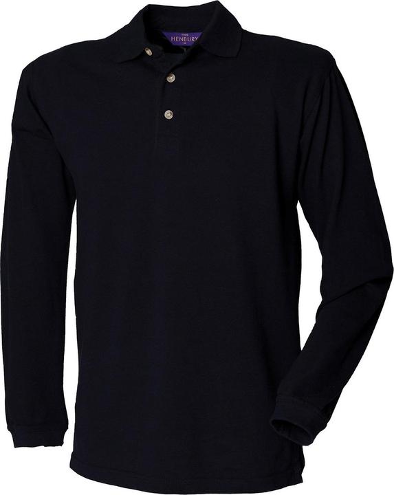 Henbury Langärmeliges Poloshirt aus Piqué