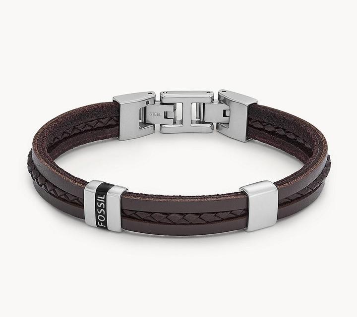 Image du produit Fossil Bracelet de bijoux (21.30 cm, Acier inoxydable, Cuir)