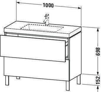 Immagine prodotto Duravit Mobiletto L-CUBE m WT Vero Air 698x1000x480mm 1 HL fla gr