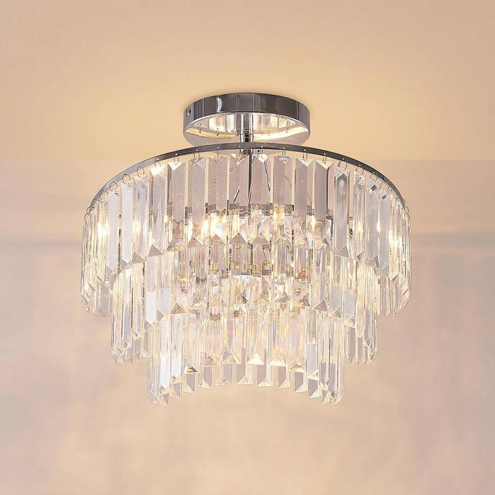 Image du produit Lindby Volina plafonnier avec tenture étincelante (37 cm)