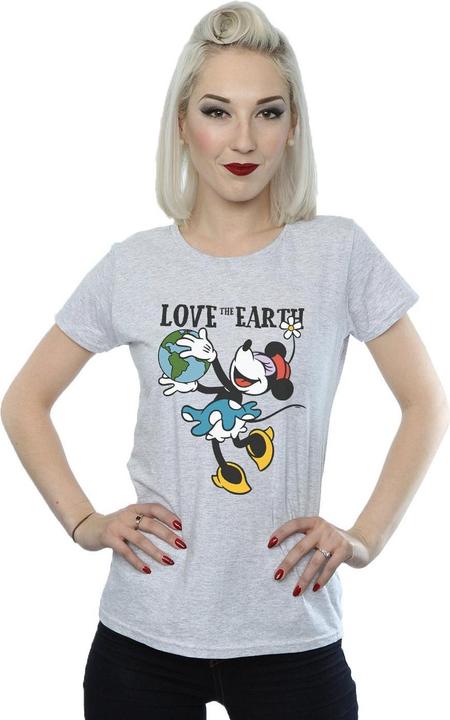 Actual product image Disney Womens/Ladies Mickey Mouse Love The Earth Cotton T-Shirt (XXL)