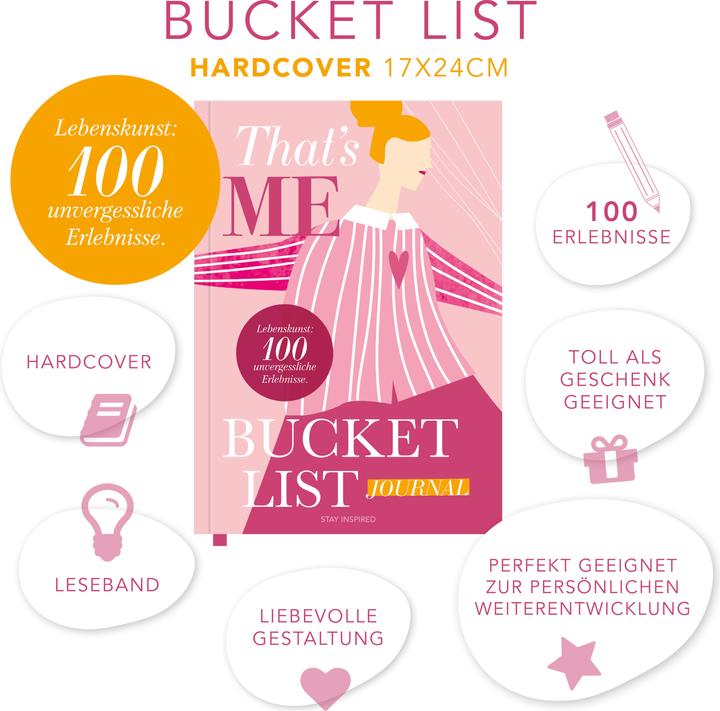 Produktbild That's Me Bucket List | Das ultimative Bucket List Buch für ein erfülltes Leben | Das Ausfüllbu (Deutsch, Lisa Wirth, 2024)