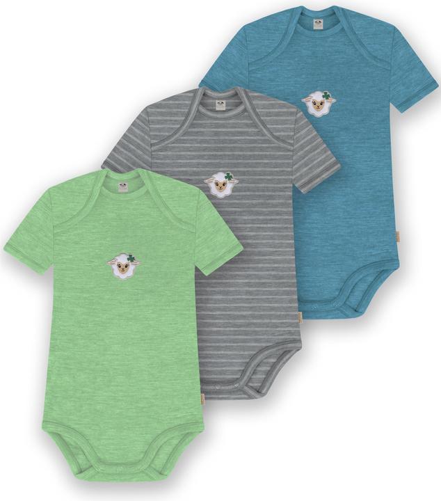 Normani 3er Set Baby Merino Body Kurzarm „Tauranga" - 9299