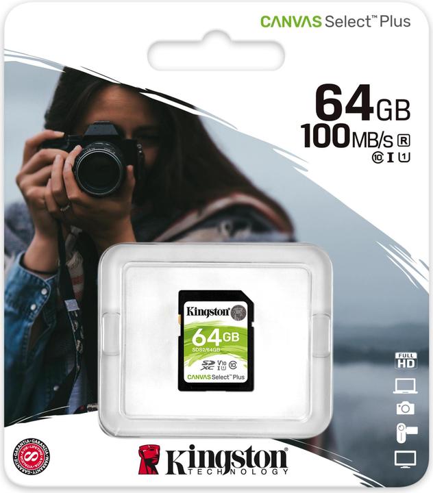 Produktbild Kingston Canvas Select Plus (64 GB, SDXC, U3, UHS-I)