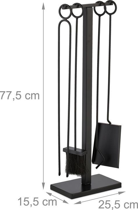 Produktbild Relaxdays 5-tlg. Kaminbesteck-Set (25.5 x 15.5 x 77.5 cm)