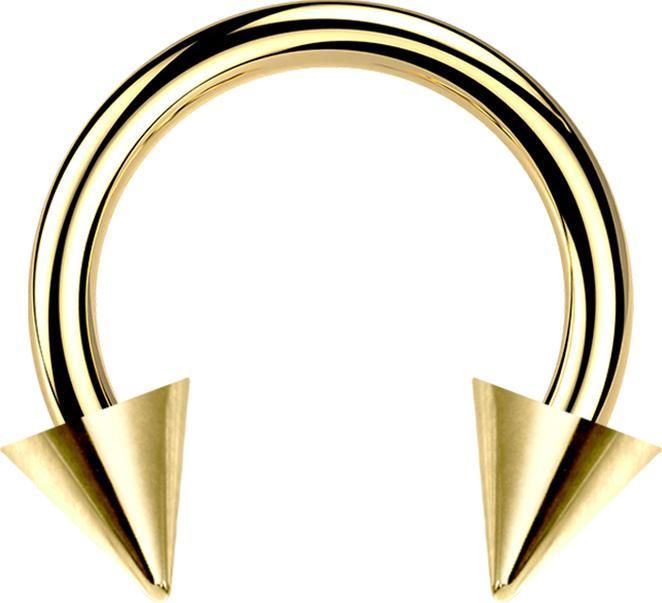 Image du produit Star Piercing Micro Barbell circulaire plaqué or avec deux cônes (sans laiton, Acier chirurgical 316L)