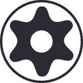 Actual product image Unior Torx spanner TR 10 with bore in hexagon socket head