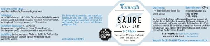 Produktbild Naturafit Säure Basen Bad Pulver, 500 g Pulver